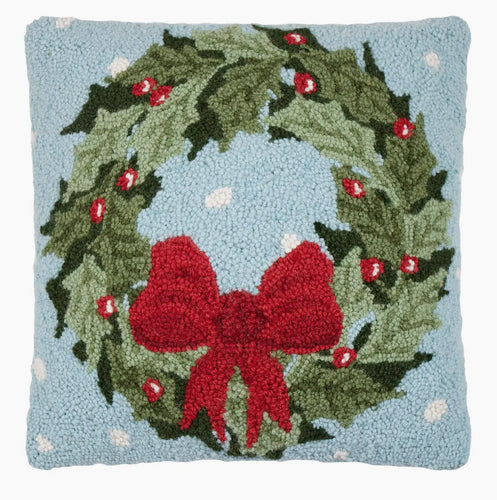 Holly Wreath Pillow