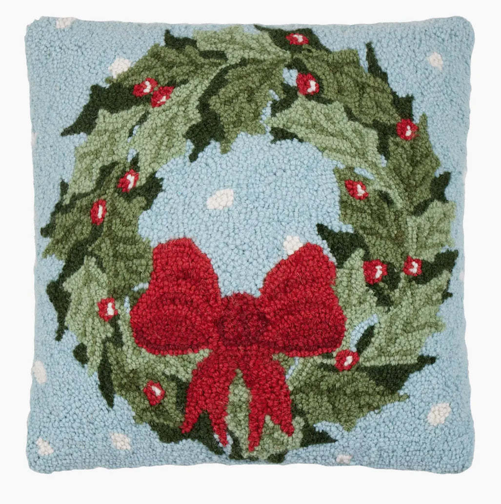 Holly Wreath Pillow