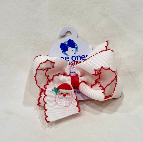 Santa with Red Moonstitch Bow