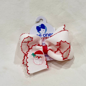 Santa with Red Moonstitch Bow