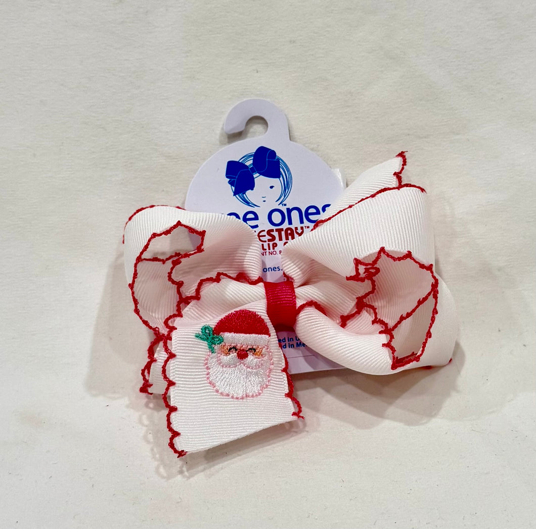 Santa with Red Moonstitch Bow