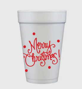Merry Christmas Styrofoam Cups