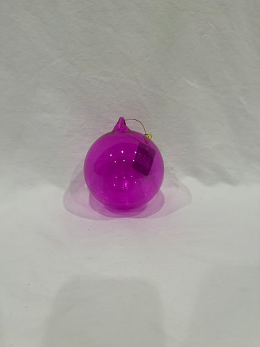 4’’ Pink Sheer Blown Glass Ball Ornament