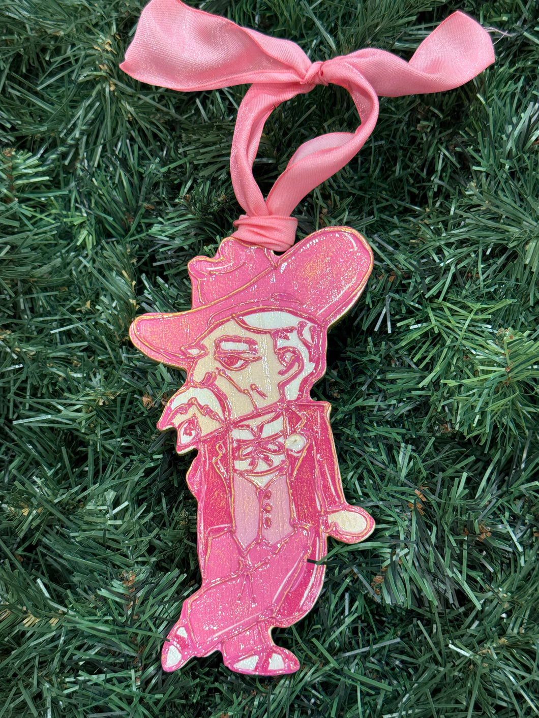 Pink Colonel Reb Wooden Ornament