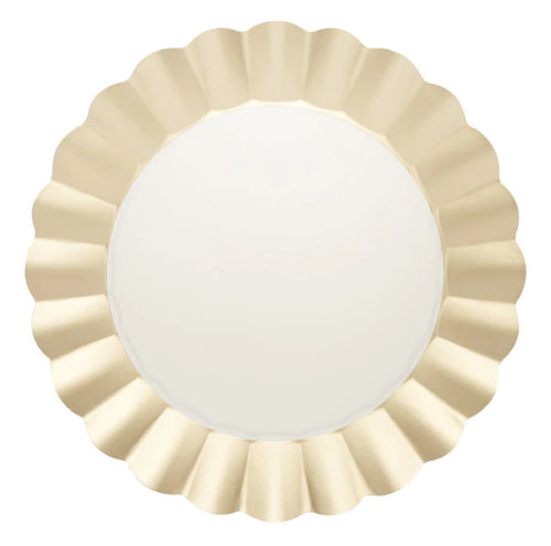 Gold and White Paper Charger Plate