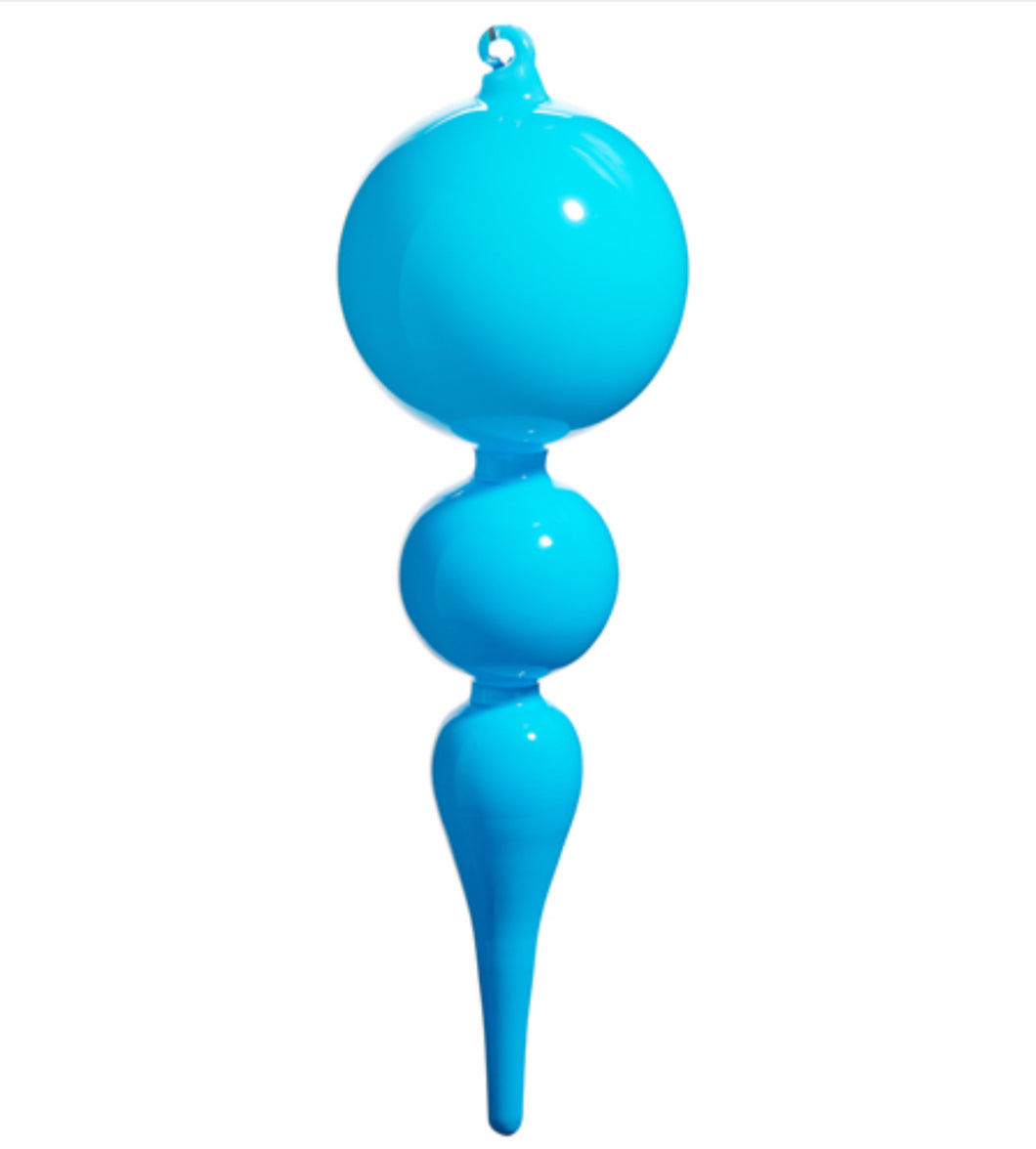 10’’ Bright Blue Finial Ornament