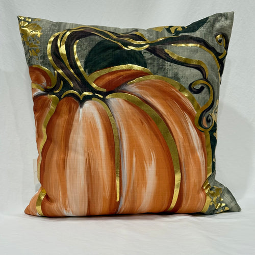 Golden Orange Pumpkin Pillow         24 x24