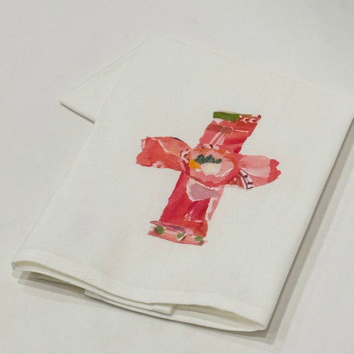 Pink Cross Kitchen Towel