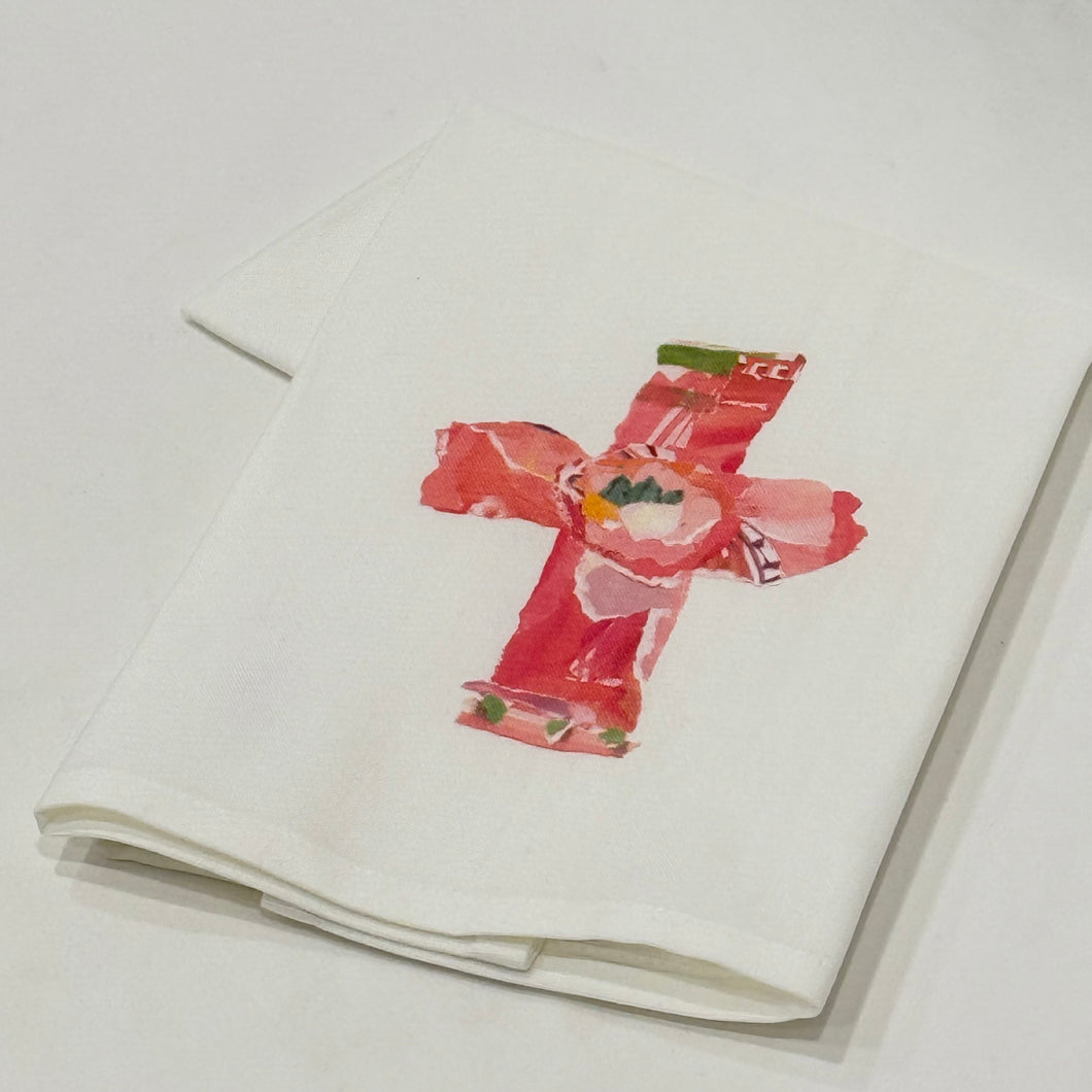 Pink Cross Kitchen Towel