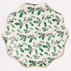 Holly Pattern Dinner Plates 8 ct