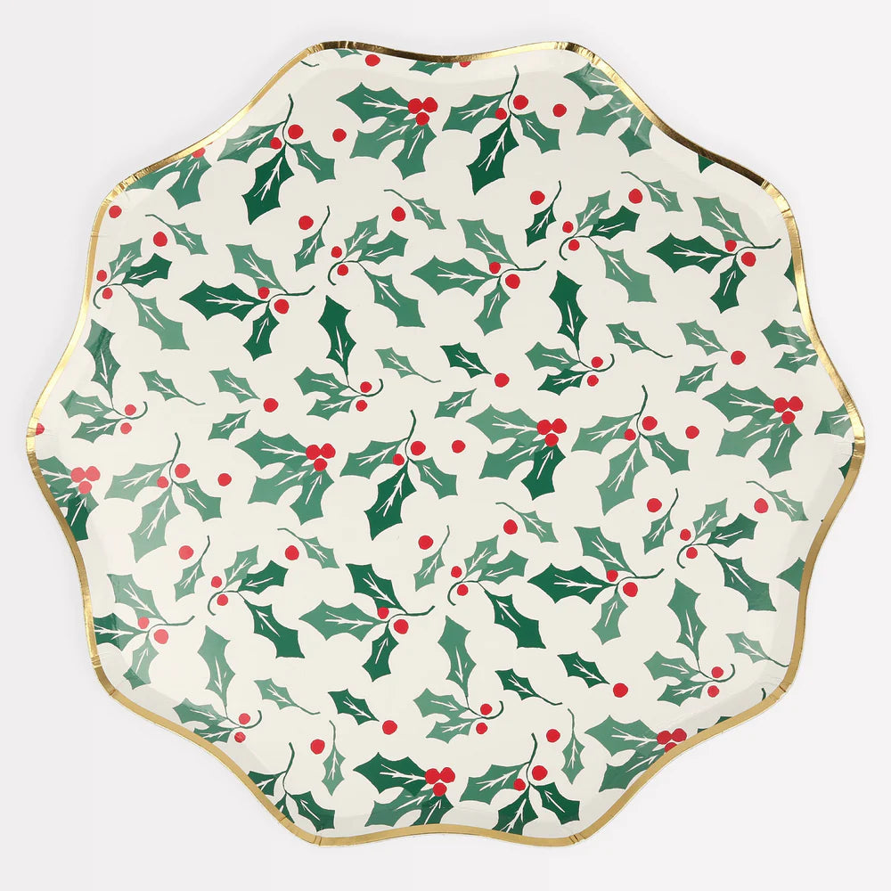 Holly Pattern Dinner Plates 8 ct