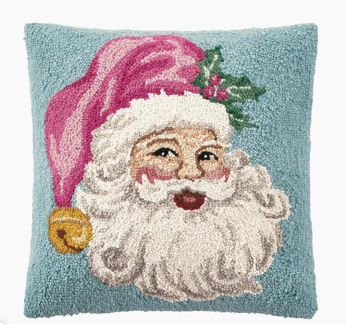 Retro Pink Santa Pillow