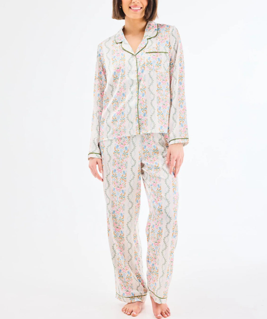 Ivy Lane-Ivory Charlotte Satin Pj set