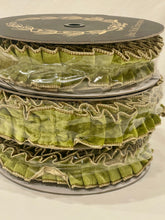 Load image into Gallery viewer, Apple Velvet Pleated Metallic Dupion John Mark Ribbon