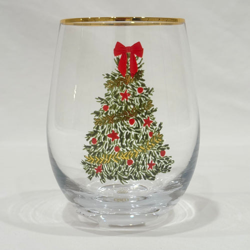 Glass Stemless Wine Traditional Tree
