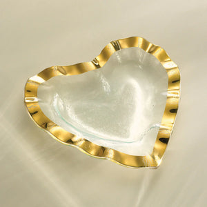 8" Ruffle Heart Bowl- G201
