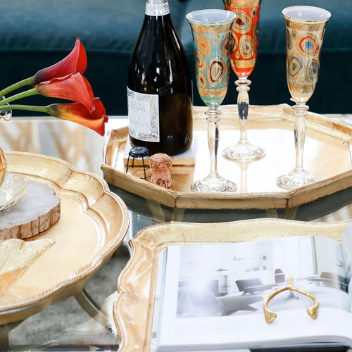 Florentine Wooden Gold Tray
