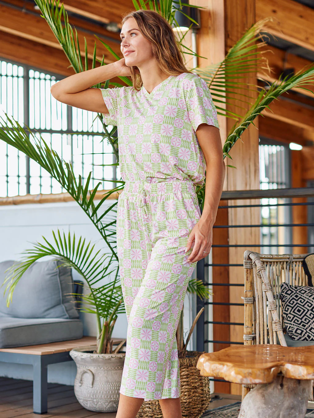 Crop Pant Set Alli Quilted Charm