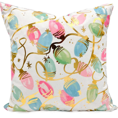 Pink and Mint Bright Lights Pillow 20x20