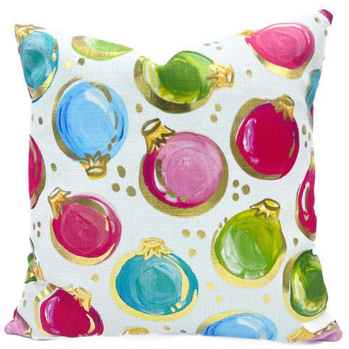 Pink and Mint Ornaments Pillow 18