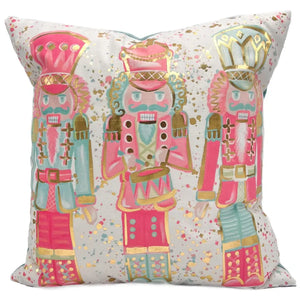 Pink and Mint Nutcracker Pillow 20"x20"