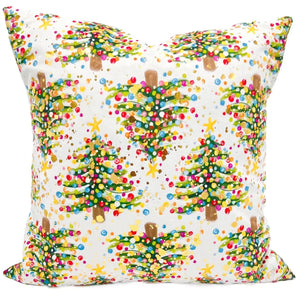 Golden Splatter Trees Pattern w Gold Foil Pillow 20" x 20"