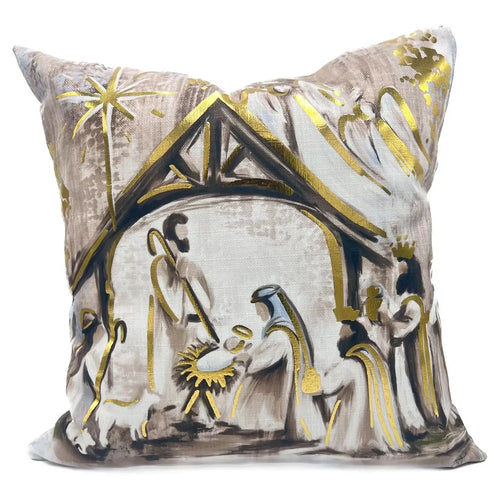 Golden Nativity Pillow 24