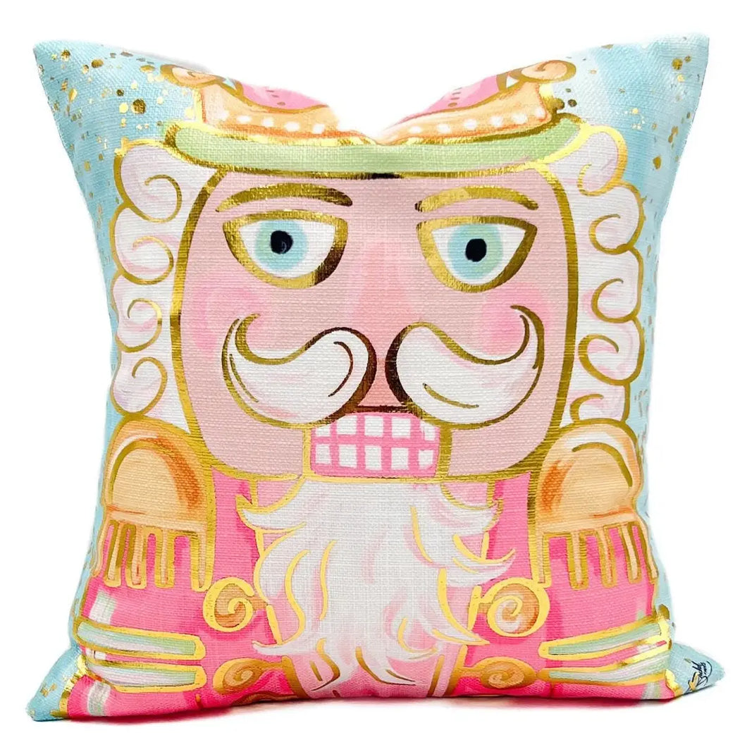 Pink & Mint Mr. Nutcracker Pillow 16