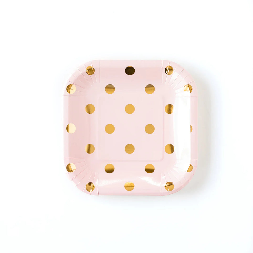 Blush and Polka Dot Plate - 7”