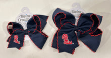 Load image into Gallery viewer, Ole Miss Embroidered Moonstitch Bow
