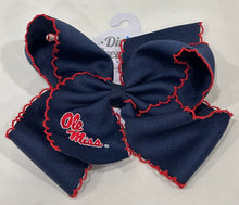Load image into Gallery viewer, Ole Miss Embroidered Moonstitch Bow