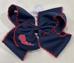 Ole Miss Embroidered Moonstitch Bow