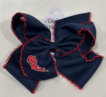 Load image into Gallery viewer, Ole Miss Embroidered Moonstitch Bow