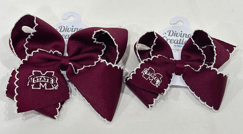 MSU Embroidered Moonstitch Bow