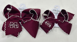 MSU Embroidered Moonstitch Bow