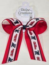 Load image into Gallery viewer, Logo Overlay Streamer Bow Ole Miss