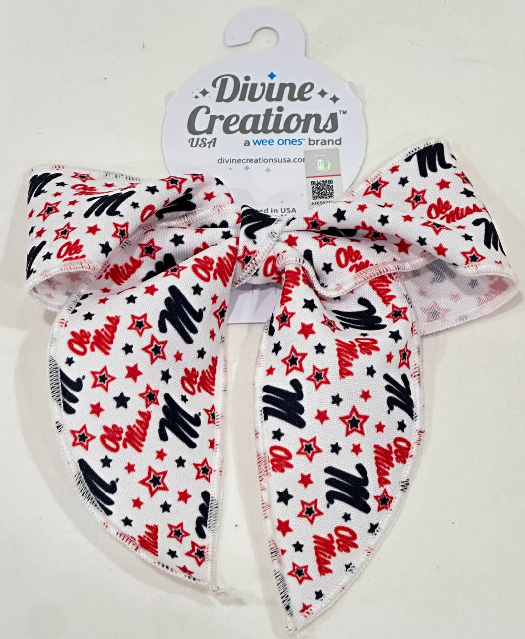 College Star Print Bow Ole Miss