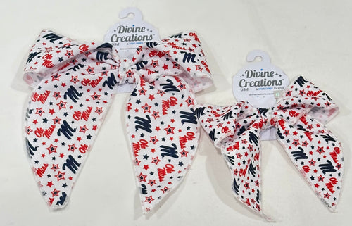 College Star Print Bow Ole Miss