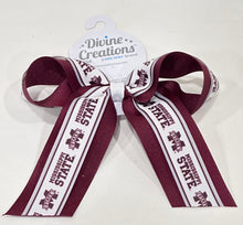 Load image into Gallery viewer, Logo Overlay Streamer Bow MSU