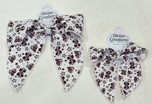 College Star Print Bow MSU