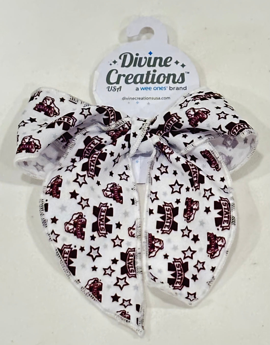 College Star Print Bow MSU