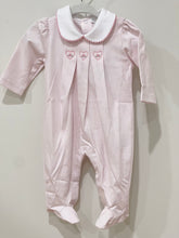 Load image into Gallery viewer, Pink Hearts with Rose Footie