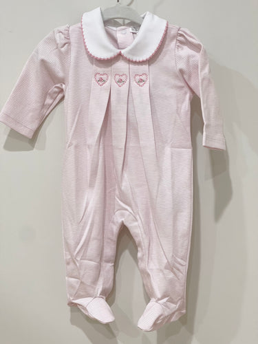 Pink Hearts with Rose Footie