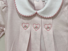 Load image into Gallery viewer, Pink Hearts with Rose Footie