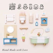 Load image into Gallery viewer, Wooden Dolls Bathroom set