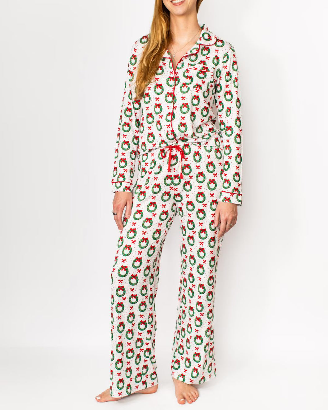 Clara Wreath Button Up Pajama Set