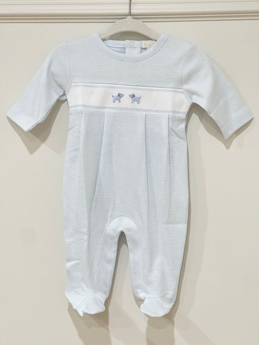 Puppy Footie Blue/White Stripe