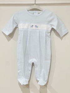Puppy Footie Blue/White Stripe