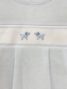 Puppy Footie Blue/White Stripe