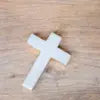 Cross Marble Ornament  White/Gold